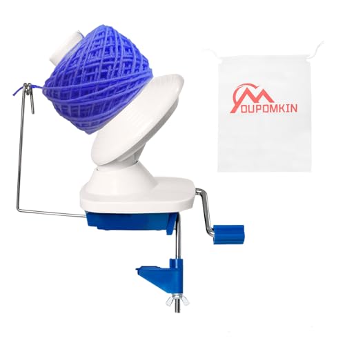 DUPDMKIN Garnwickler, handbetrieben, 118 g Kapazität, Garn-Kuchenwickler, der Helfer beim Stricken (blau) von DUPDMKIN