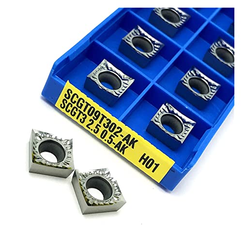 DUPHA 10 Stück Hartmetall-Dreheinsätze SCGT09T302 SCGT09T304 SCGT09T308 SCGT120402 SCGT120404 SCGT120408 -AK H01 Aluminiumbearbeitungs-Fräsdrehwerkzeug (Angle : SCGT09T302 -AK H01) von DUPHA