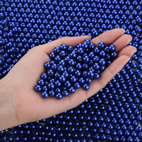 DUQGUHO Blaue Perlen für Armbänder, Perlen zur Schmuckherstellung, 6 mm, blaue Perlen zum Basteln, große Kunstperlen mit Löchern, 500 Stück Perlen für Haare, Kunststoffperlen für Armbänder DUQGUHO Blaue Perlen für Armbänder, Perlen zur Schmuckherstellung, 6 mm, blaue Perlen zum Basteln, große Kunstperlen mit Löchern, 500 Stück Perlen für Haare, Kunststoffperlen für Armbänder von DUQGUHO