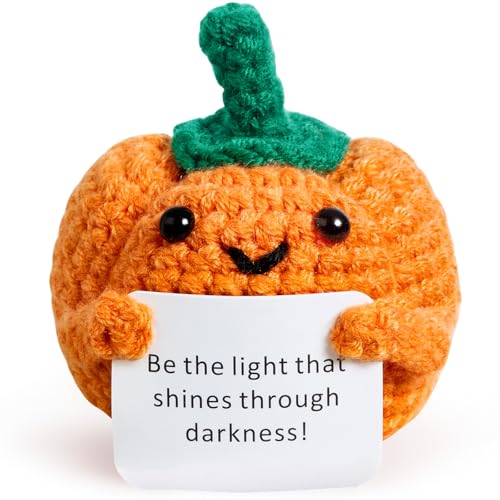 DUQGUHO Kürbis-Dekor, gehäkelt, Mini-Kürbisse, Geschenke, niedliches Herbst-Dekor, emotionale postive Unterstützung, handgefertigt, gestrickt, für Herbst, Kaminsims, Tischdekoration, 1 Stück von DUQGUHO
