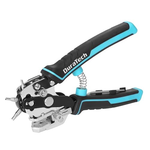 DURATECH Lochzange für Leder Gürtellochzange Multifunktionale Revolverlochzange Ledergürtel Puncher 6 Rund Stanzgrößen mit Hebelübersetzung für Leder, Karten, Kunststoff, Leinwand, Dünnes Eisenblech DURATECH Lochzange für Leder Gürtellochzange Multifunktionale Revolverlochzange Ledergürtel Puncher 6 Rund Stanzgrößen mit Hebelübersetzung für Leder, Karten, Kunststoff, Leinwand, Dünnes Eisenblech von DURATECH