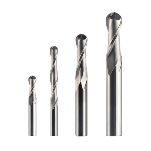Schaftfräser 1 Stück Hartmetall-Radiusfräser 2 Schneiden R0.5-R4.0 Schaftfräser for Aluminium(W2B-R1.5-L22) von DURAVIK