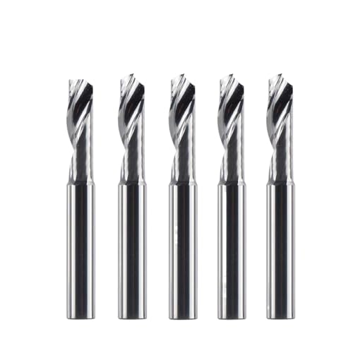 Schaftfräser 5 teile/los schaft 3,175 4 6 8mm CNC Einzigen Flöte Vollhartmetall-legierung Schaftfräser, Fräser for Aluminium(5PCS-SA1F-D6.0-L22) von DURAVIK