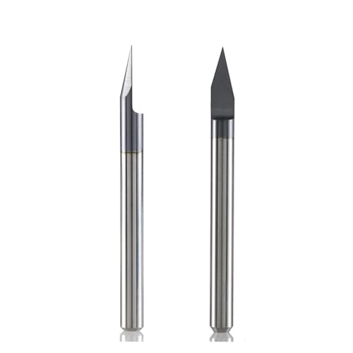 Schaftfräser CNC-Vollhartmetall-Schnitzbohrer, Fräser, Holzbearbeitungsset, 3,175 mm, 6,35 mm, 6 mm Schaftfräser for Schnitzen von Holzwerkzeugen(3.175mm set-10pcs) von DURAVIK