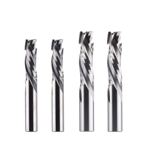 Schaftfräser Kompressionsmühle Downcut 3 Flöten Spirale CNC Werkzeug Hartmetall-Schaftfräser Fräser(2pc,SP3FC-D6.0-L25) von DURAVIK