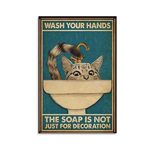 DUSUL Wash Your Hands The Soap Is Not Just for Dekoration – Schwarze Katze Poster für Zimmer ästhetische Wandkunst 20 x 30 cm DUSUL Wash Your Hands The Soap Is Not Just for Dekoration – Schwarze Katze Poster für Zimmer ästhetische Wandkunst 20 x 30 cm von DUSUL