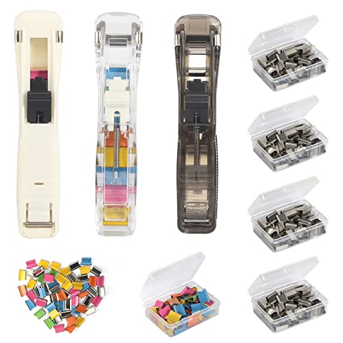 Hefter Hefter Clip Reusable Creative Stapler Mini Push Hefter Set mit 250 Stück Wiederverwendbare Heftklammern Ergonomisches Design mit für Büro Home Schulbedarf von DUTIFUL