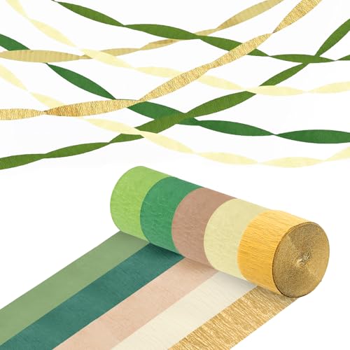 Krepppapier Grün 5 Rollen Krepppapier Rollen in 5 Farben Krepppapier Luftschlangen Krepppapier für Partydeko Geburtstagsdeko Hochzeitsdekoration von DUTIFUL