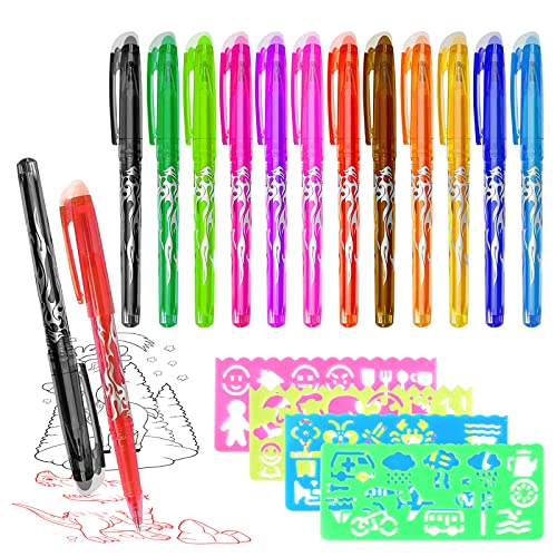 Radierbarer Kugelschreiber Tintenroller 12 Stück Mit Malerei Vorlage 0.5mm Löschbare Gelstifte Stifte Mit Radiergummi Radierbarer Kugelschreiber Tintenroller 12 Stück Mit Malerei Vorlage 0.5mm Löschbare Gelstifte Stifte Mit Radiergummi von DUTIFUL