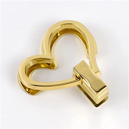 Drehverschluss-Verschluss, Taschenverschluss, Mode-Herzform-Taschenverschluss-Verschluss aus Metall, Drehverschluss-Schnallen for DIY-Geldbörsen-Handtaschen-Hardware-Taschenzubehör ( Farbe : Gold , Gr Drehverschluss-Verschluss, Taschenverschluss, Mode-Herzform-Taschenverschluss-Verschluss aus Metall, Drehverschluss-Schnallen for DIY-Geldbörsen-Handtaschen-Hardware-Taschenzubehör ( Farbe : Gold , Gr von DUUDAH