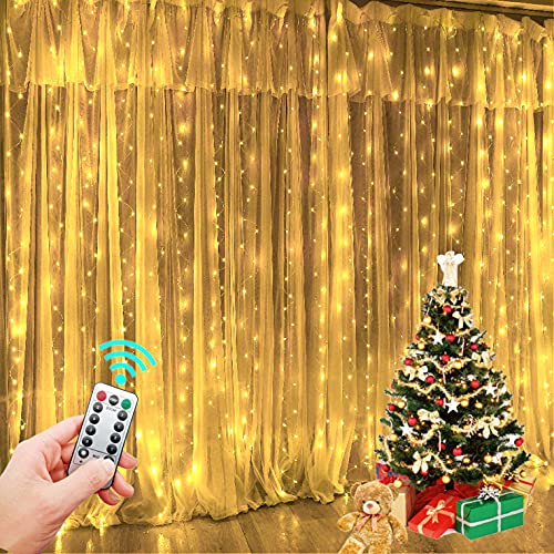 DUVERT LED-Lichterkette mit Haken, LED-Lichterkette, 3 m lang, 1 m lang, 1 m, 2 m, 3 m, hoch, LED-Streifen, Kopfband für Hochzeitsfeiern und Weihnachten, USB-Fernbedienung, (Warmweiß, 3 m x 1 m) von DUVERT