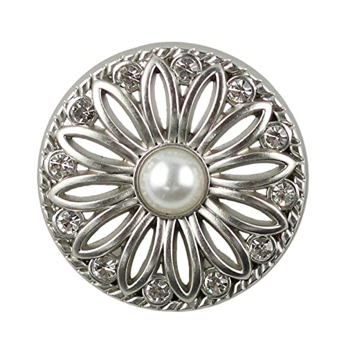 Kleiderknöpfe, Dekorationsknöpfe, 10 Stück, 20 mm, runde Perlen-Strass-Blume, Metallknöpfe zum Nähen, Basteln, Stricken, Kleid, Jacke, Mäntel, Blazer, Jeans, Uniform, DIY, dekorativ #2 (Farbe: #1 Kleiderknöpfe, Dekorationsknöpfe, 10 Stück, 20 mm, runde Perlen-Strass-Blume, Metallknöpfe zum Nähen, Basteln, Stricken, Kleid, Jacke, Mäntel, Blazer, Jeans, Uniform, DIY, dekorativ #2 (Farbe: #1 von DUXEDO