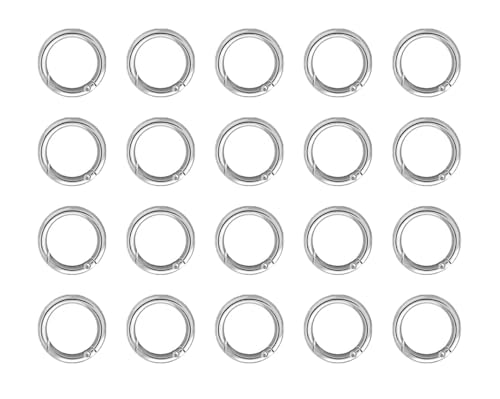 20 Stück Zinklegierung Runde Karabinerhaken Karabinerhaken Schlüsselkette Sprungringe O-Ring Metall Sicherer Halter Langlebig Rostfrei für Taschen Geldbeutel Organisieren Zubehör（2.8cm） von DUXUANT