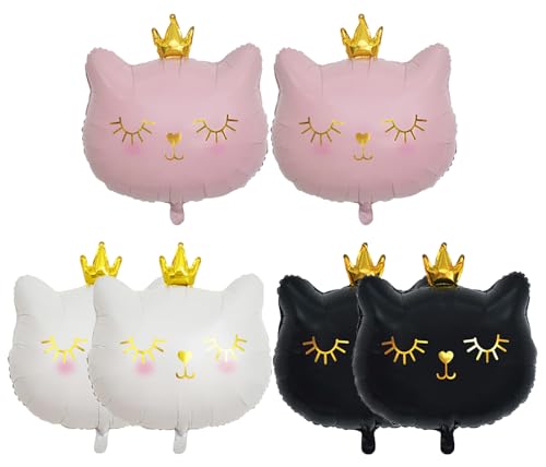 6 Stück Kronen-Katzenballons Katzen-Geburtstagsfeier-Zubehör Kätzchen-Ballondekorationen für Katzen-Mottoparty Babyparty Hochzeitsthema Geburtstagsfeier 6 Stück Kronen-Katzenballons Katzen-Geburtstagsfeier-Zubehör Kätzchen-Ballondekorationen für Katzen-Mottoparty Babyparty Hochzeitsthema Geburtstagsfeier von DUXUANT