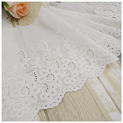 Voile Gardinen 5 yards/lot exquisite off weiße baumwolle stickerei spitze openwork baumwolltuch kleidung zubehör vorhänge breite 20 cm Vorhang (Color : B off white, Size : 5Yards) von DUnLap