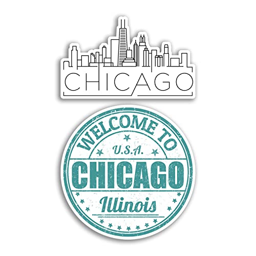 2 x 10 cm breite Chicago Vinyl-Aufkleber – Illinois Amerika USA States Skyline Urlaub Reise Geschenk #78548 2 x 10 cm breite Chicago Vinyl-Aufkleber – Illinois Amerika USA States Skyline Urlaub Reise Geschenk #78548 von DV DESIGN