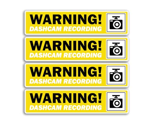 4 x Dashcam-Aufnahme-Vinyl-Aufkleber – Armaturenbrett-Kamera-Warnhinweis, Autozubehör, Fahrzeug-Lieferwagen-Etiketten, Aufkleber – Größe 150 mm x 35 mm, #81678 4 x Dashcam-Aufnahme-Vinyl-Aufkleber – Armaturenbrett-Kamera-Warnhinweis, Autozubehör, Fahrzeug-Lieferwagen-Etiketten, Aufkleber – Größe 150 mm x 35 mm, #81678 von DV DESIGN