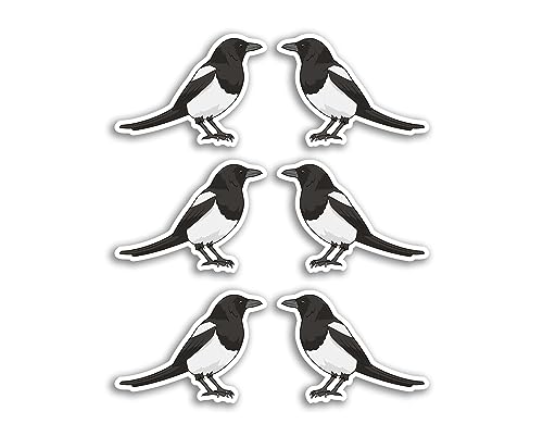 6 x 5 cm Elster Vinyl Aufkleber – Vogel Tierwelt Tier Cartoon Gepäck Männer Frauen Jungen Mädchen Design Kleiner Aufkleber Laptop Scrapbooking #31019 von DV DESIGN