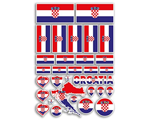 A4 Aufkleber Bogen Kroatien Flaggen Vinyl Aufkleber – Kroatisch Land Europa Welt Nationalflagge Urlaub Reisen Urlaub Auto Ästhetik #80037 von DV DESIGN
