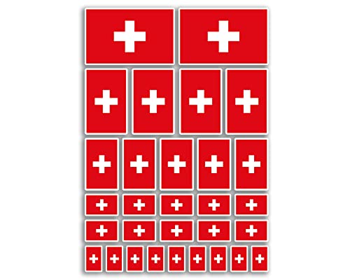 A4 Aufkleber Bogen Schweiz Flaggen Vinyl Aufkleber – Schweizer Land Europa Welt Nationalflagge Urlaub Reise Urlaub Auto Ästhetisch #80022 von DV DESIGN