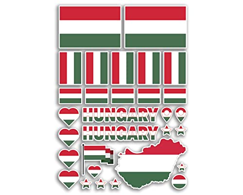 A4 Aufkleber Bogen Ungarn Flaggen Vinyl Aufkleber – Ungarische Land Europa Welt Nationalflagge Urlaub Reise Urlaub Auto Ästhetik #80039 von DV DESIGN
