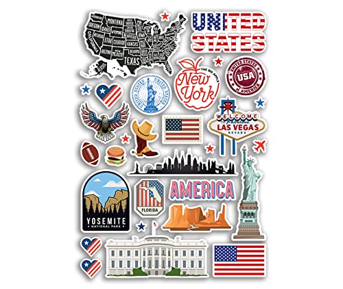 A4-Aufkleberbogen, Wahrzeichen der Vereinigten Staaten, Vinyl-Aufkleber – USA, Amerika, New York, Vegas, Stadtkarte, Flughafen, Stempel, Skyline, Flagge, Reisen, Urlaub, Kultur, Ästhetik, #79984 A4-Aufkleberbogen, Wahrzeichen der Vereinigten Staaten, Vinyl-Aufkleber – USA, Amerika, New York, Vegas, Stadtkarte, Flughafen, Stempel, Skyline, Flagge, Reisen, Urlaub, Kultur, Ästhetik, #79984 von DV DESIGN