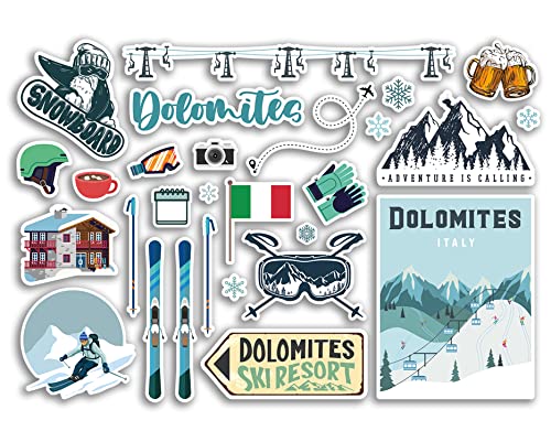 A5 Aufkleber Bogen Dolomiten Vinyl Aufkleber - Italien Italien Ski Resort Berge Snowboard Urlaub Flagge Reise Schnee Sport Gepäck Scrapbooking #79065 von DV DESIGN