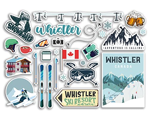 A5 Aufkleber Bogen Whistler Vinyl Aufkleber - Kanada Ski Resort Berge Snowboard Urlaub Flagge Reise Schnee Sport Gepäck Scrapbooking #79039 von DV DESIGN