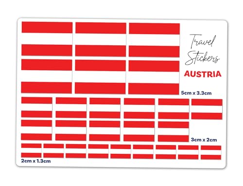 A5-Aufkleberbogen, Österreich-Flagge, Vinyl-Aufkleber, Österreichische Reise, Urlaub, Welt, Geographie, Schule, Etiketten, Scrapbooking, 5 cm, 3 cm, 2 cm, #81474 von DV DESIGN