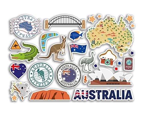 A5 Aufkleberbogen Australien Sehenswürdigkeiten Vinyl Aufkleber – Australische Karte Flughafenstempel Skyline Flagge Reisen Urlaub Land Stadt Ästhetik #80289 A5 Aufkleberbogen Australien Sehenswürdigkeiten Vinyl Aufkleber – Australische Karte Flughafenstempel Skyline Flagge Reisen Urlaub Land Stadt Ästhetik #80289 von DV DESIGN