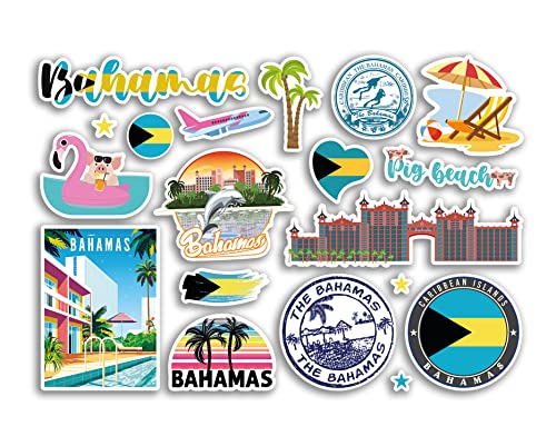 A5 Aufkleberbogen Bahamas Vinyl Aufkleber – Karibik Land Sehenswürdigkeiten Urlaub Stempel Sommer Karte Flagge Reise Stadt Gepäck Scrapbooking #79027 von DV DESIGN
