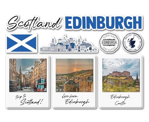 A5 Aufkleberbogen Edinburgh Vinyl Aufkleber – Schottische Schottland City Briefmarken Skyline Flagge Film Kamera Bild Sehenswürdigkeiten Reise Urlaub #82224 von DV DESIGN