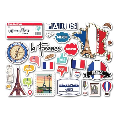 A5 Aufkleberbogen Frankreich Sehenswürdigkeiten Vinyl Aufkleber – Paris, Französische Karte, Flagge, Reisen, Urlaub, Landsprache, Stadt, ästhetisches Scrapbook #83340 A5 Aufkleberbogen Frankreich Sehenswürdigkeiten Vinyl Aufkleber – Paris, Französische Karte, Flagge, Reisen, Urlaub, Landsprache, Stadt, ästhetisches Scrapbook #83340 von DV DESIGN