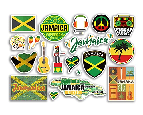A5 Aufkleberbogen Jamaika Vinyl Aufkleber - Karibik Land Sehenswürdigkeiten Urlaub Stempel Sommer Karte Flagge Reise Stadt Gepäck Scrapbooking #79028 von DV DESIGN