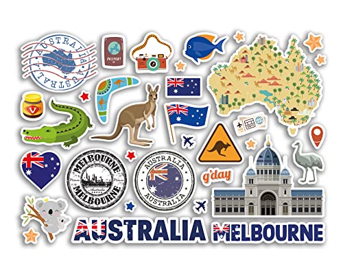 A5 Aufkleberbogen Melbourne Sehenswürdigkeiten Vinyl Aufkleber – Australien Briefmarken Skyline Flagge Karte Reise Urlaub Stadt Scrapbook Ästhetisch #80490 A5 Aufkleberbogen Melbourne Sehenswürdigkeiten Vinyl Aufkleber – Australien Briefmarken Skyline Flagge Karte Reise Urlaub Stadt Scrapbook Ästhetisch #80490 von DV DESIGN