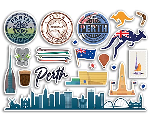A5 Aufkleberbogen Perth Sehenswürdigkeiten Vinyl Aufkleber – Australien Flughafen Briefmarken Skyline Flagge Karte Reise Urlaub Scrapbooking Stadt Gepäck #79140 A5 Aufkleberbogen Perth Sehenswürdigkeiten Vinyl Aufkleber – Australien Flughafen Briefmarken Skyline Flagge Karte Reise Urlaub Scrapbooking Stadt Gepäck #79140 von DV DESIGN