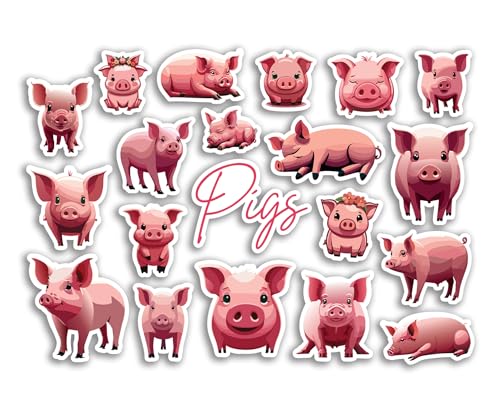 A5-Aufkleberbogen Schweine-Vinyl-Aufkleber – Ferkel, Bauer, Kawaii, Tiere, Bauernhof, Scrapbooking, Reiseetikett, Freund, Mädchen, Jungen, ästhetisch, #81500 A5-Aufkleberbogen Schweine-Vinyl-Aufkleber – Ferkel, Bauer, Kawaii, Tiere, Bauernhof, Scrapbooking, Reiseetikett, Freund, Mädchen, Jungen, ästhetisch, #81500 von DV DESIGN