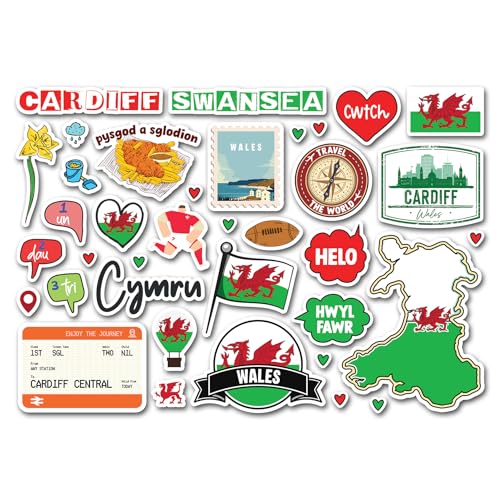A5-Aufkleberbogen Wales Sehenswürdigkeiten Vinyl-Aufkleber – Walisische Cardiff-Wörter, Karte, Flagge, Reisen, Urlaub, Landsprache, Stadtschule, Scrapbook #83358 A5-Aufkleberbogen Wales Sehenswürdigkeiten Vinyl-Aufkleber – Walisische Cardiff-Wörter, Karte, Flagge, Reisen, Urlaub, Landsprache, Stadtschule, Scrapbook #83358 von DV DESIGN