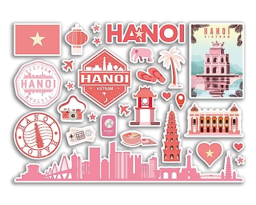 A5 Stickerbogen Hanoi Sehenswürdigkeiten Vinyl Aufkleber – Rosa Vietnam Strand Flughafen Briefmarken Skyline Scrapbook Reise Urlaub Stadt Gepäck #80777 A5 Stickerbogen Hanoi Sehenswürdigkeiten Vinyl Aufkleber – Rosa Vietnam Strand Flughafen Briefmarken Skyline Scrapbook Reise Urlaub Stadt Gepäck #80777 von DV DESIGN