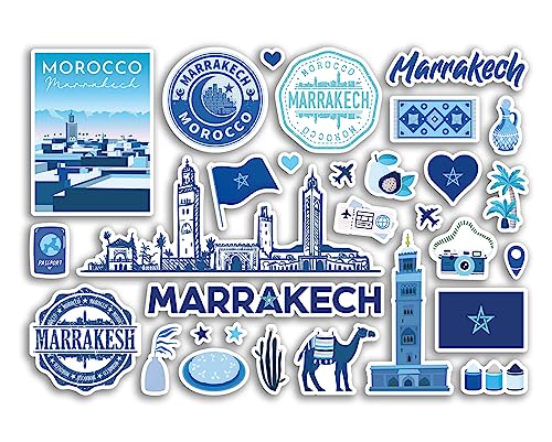 A5 Stickerbogen Marrakesch Sehenswürdigkeiten Vinyl Aufkleber – Blau Marokko Strand Flughafen Briefmarken Skyline Scrapbook Reise Urlaub Stadt Gepäck #80775 A5 Stickerbogen Marrakesch Sehenswürdigkeiten Vinyl Aufkleber – Blau Marokko Strand Flughafen Briefmarken Skyline Scrapbook Reise Urlaub Stadt Gepäck #80775 von DV DESIGN