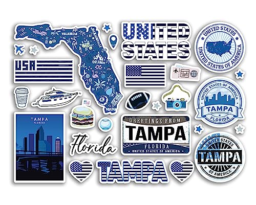 A5 Stickerbogen Tampa Sehenswürdigkeiten Vinyl Aufkleber – Blau Florida USA Amerika Staaten Flagge Reise Urlaub Karte Stadt Scrapbook Ästhetisch #80603 A5 Stickerbogen Tampa Sehenswürdigkeiten Vinyl Aufkleber – Blau Florida USA Amerika Staaten Flagge Reise Urlaub Karte Stadt Scrapbook Ästhetisch #80603 von DV DESIGN