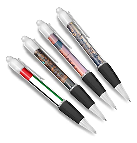 DV DESIGN Set mit 4 weißen Kugelschreibern mit Vereinigten Arabischen Emiraten – UAE-Flagge Urlaub Reisen Freunde Jungen Mädchen Herren Frauen Thema Stift #79495 von DV DESIGN