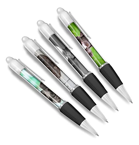 DV DESIGN Set mit 4 weißen Labrador-Kugelschreibern, Schokolade, Tier, Haustiere, Welpen, Familie, Jungen, Mädchen, Herren, Damen, Stift #79623 von DV DESIGN