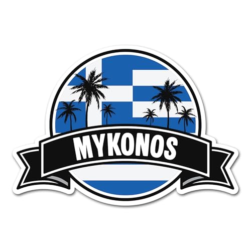 Mykonos Vinyl-Aufkleber #83263 – Griechische Flagge, Stadt, Palme, Reisen, Urlaub, Geographie, Standort, Aufkleber, Scrapbook, Aufkleber, 2 x 10 cm Mykonos Vinyl-Aufkleber #83263 – Griechische Flagge, Stadt, Palme, Reisen, Urlaub, Geographie, Standort, Aufkleber, Scrapbook, Aufkleber, 2 x 10 cm von DV DESIGN