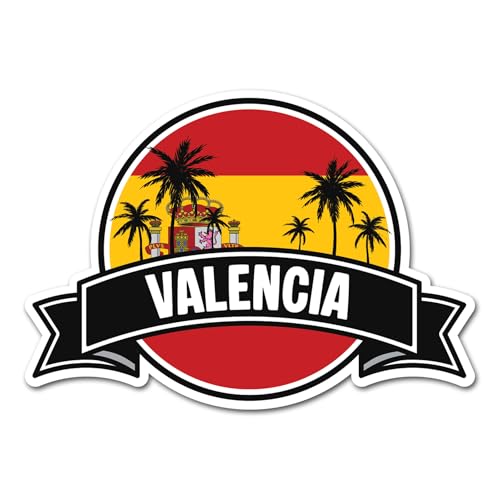 Valencia Vinyl-Aufkleber, Spanien, Flagge, Stadt, Palme, Reisen, Urlaub, Geographie, Standort, Scrapbook, Aufkleber #83287, 2 x 10 cm von DV DESIGN