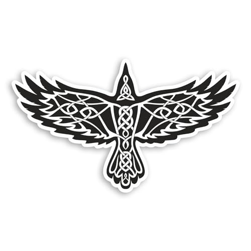 Vinyl-Aufkleber #70803, Motiv: keltischer Rabe, Wikinger-Symbol, Krähe, Vogel, 2 Stück von DV DESIGN