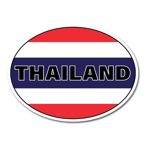 Vinyl-Aufkleber #82399, Motiv: Thailand-Flagge, oval, 10 cm, 2 Stück von DV DESIGN
