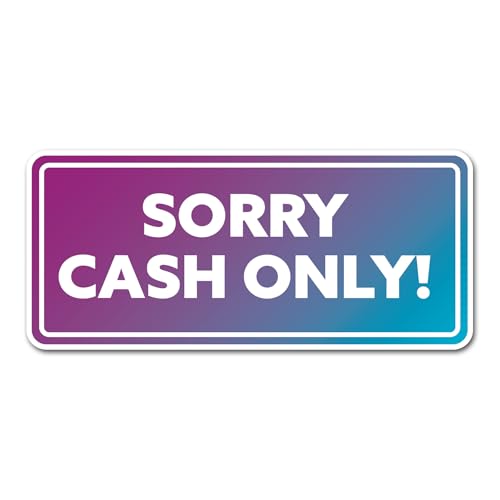 Vinyl-Aufkleber #82439, mit Aufschrift "Payment Sorry Shop, Notes", 15 cm, für Kleinunternehmen, Hotel, Taxi, Kredit-Etiketten, 2 Stück von DV DESIGN