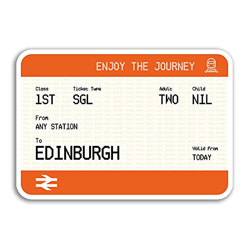 Vinyl-Aufkleber "Edinburgh Bahnhof", 10 cm breit, 2 Stück von DV DESIGN