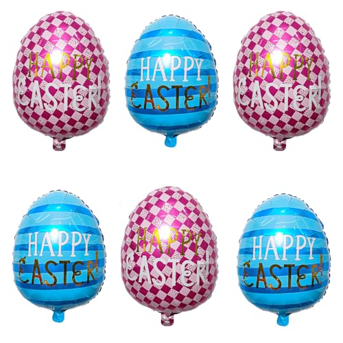 DVOFU 6 Stück Osterei-Ballons, rosa und blau, niedliche Oster-Party-Ballons, Foto-Requisiten, Motto-Party-Dekorationen für Kinder, Babyparty-Zubehör DVOFU 6 Stück Osterei-Ballons, rosa und blau, niedliche Oster-Party-Ballons, Foto-Requisiten, Motto-Party-Dekorationen für Kinder, Babyparty-Zubehör von DVOFU